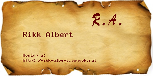 Rikk Albert névjegykártya
