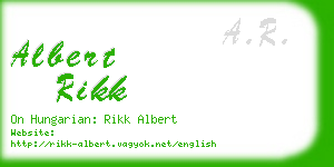 albert rikk business card